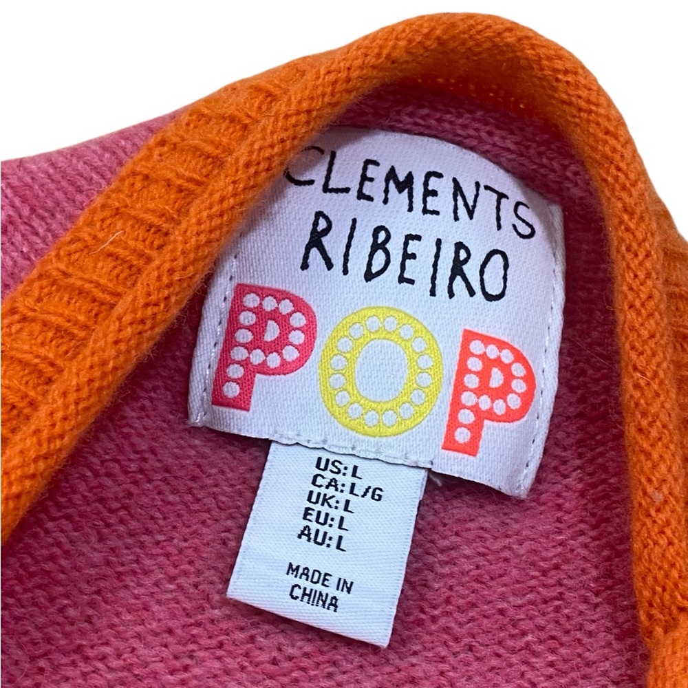 Clements Ribeiro Pink Crew Neck Sweater with Zigzag Pattern - Picture 5 of 7